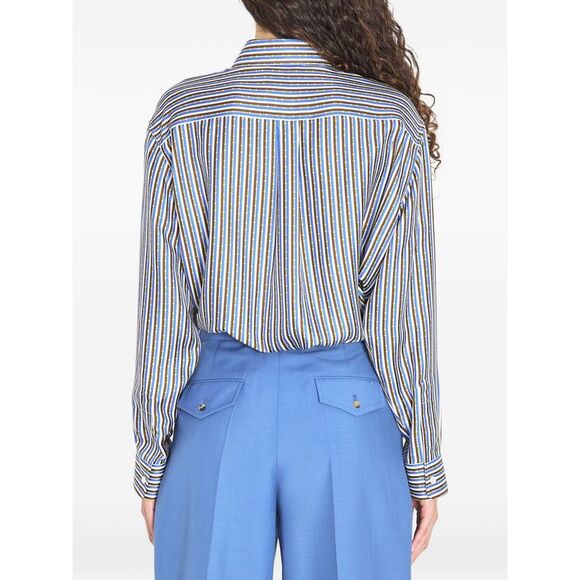 Celine Women Striped Silk Shirt - Picture 4 of 5
